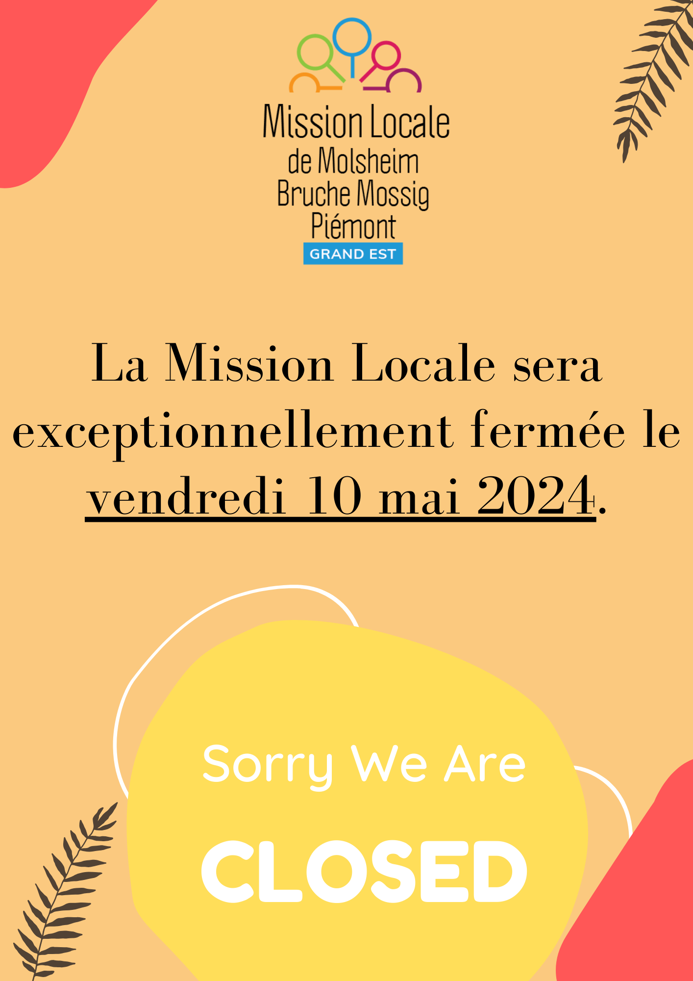 Fermeture exceptionnelle