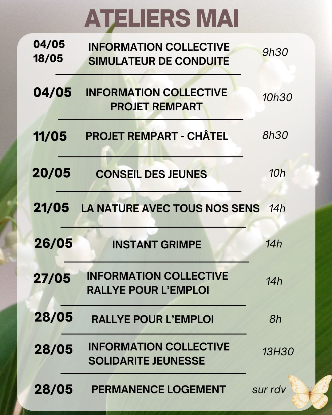 Ateliers mai