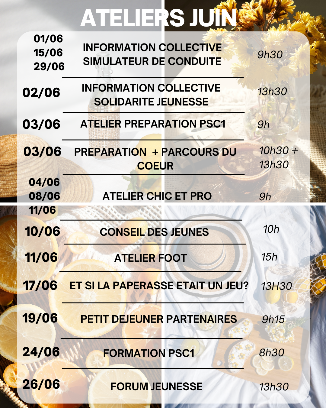 Ateliers juin